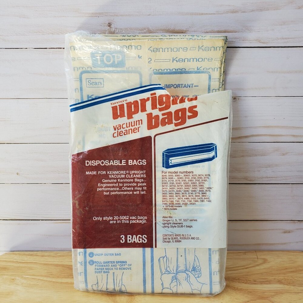 Kenmore Upright Vacuum Cleaner Disposable Bags Style 20-5062 Sears Contains 2
